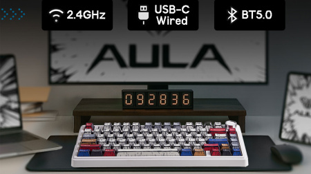 Клавиатуры AULA F75 Comic Keycap Light Green Switches